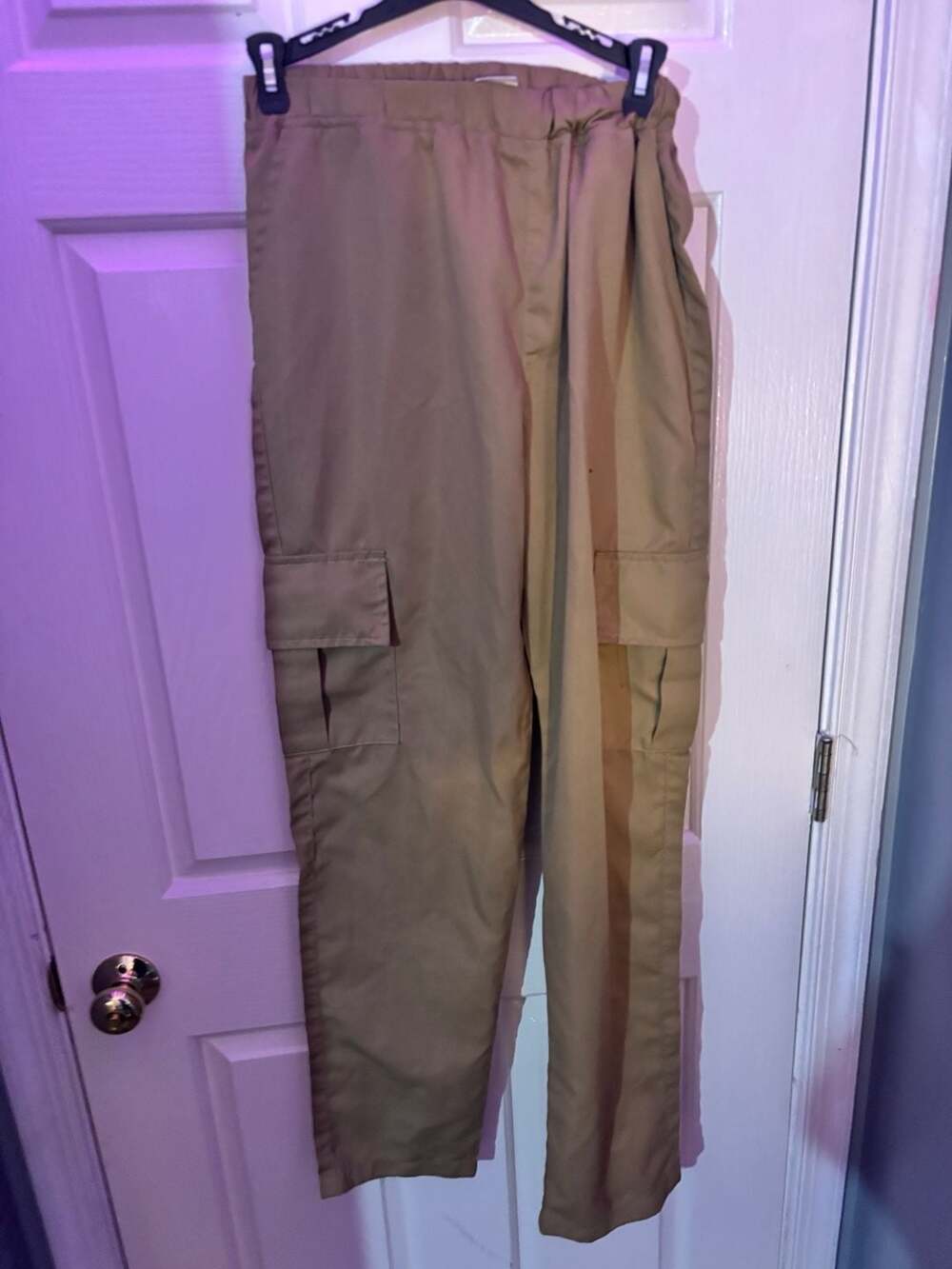 Casual Tan Cargo Pants with Elastic Waistband 16Y
